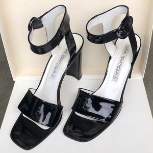 Via Spiga Black Patent Heels